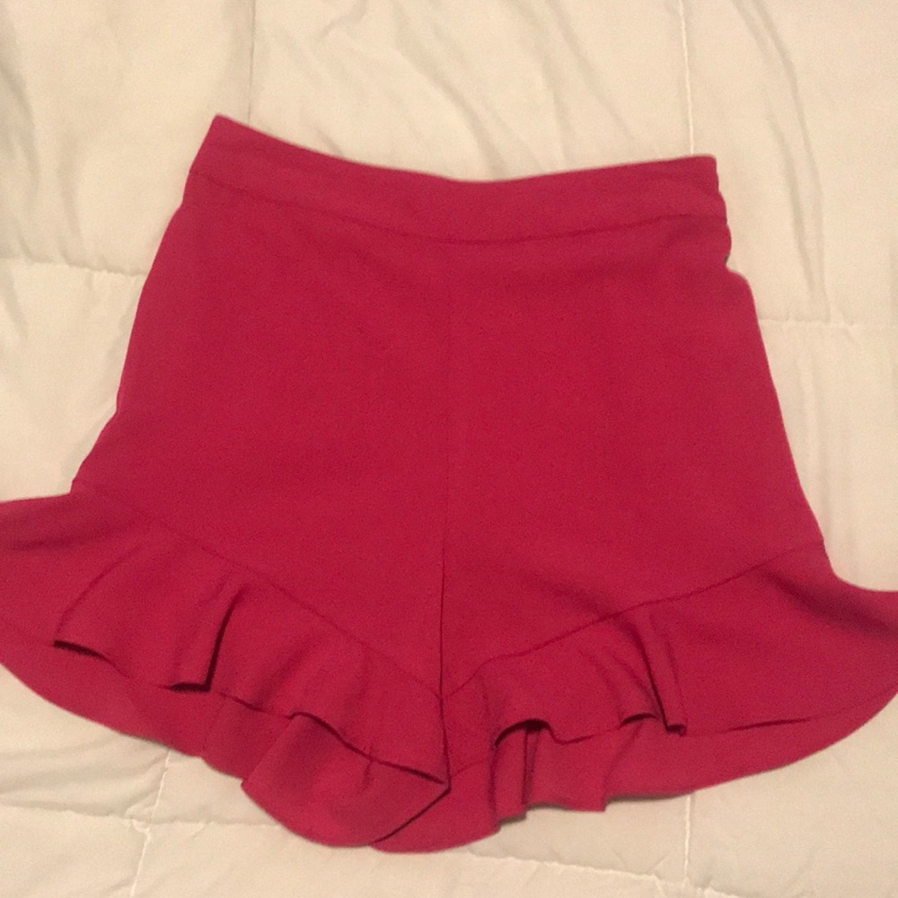 Bright Pink Ruffle Shorts
